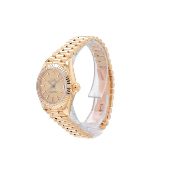 Rolex Datejust 69178 26mm Champagne Index Dial Fluted Bezel President Band - Picture 2 of 10